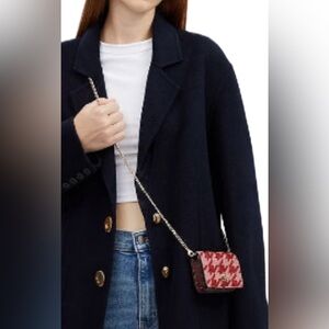 Coach Houndstooth Pink/Red Crossbody